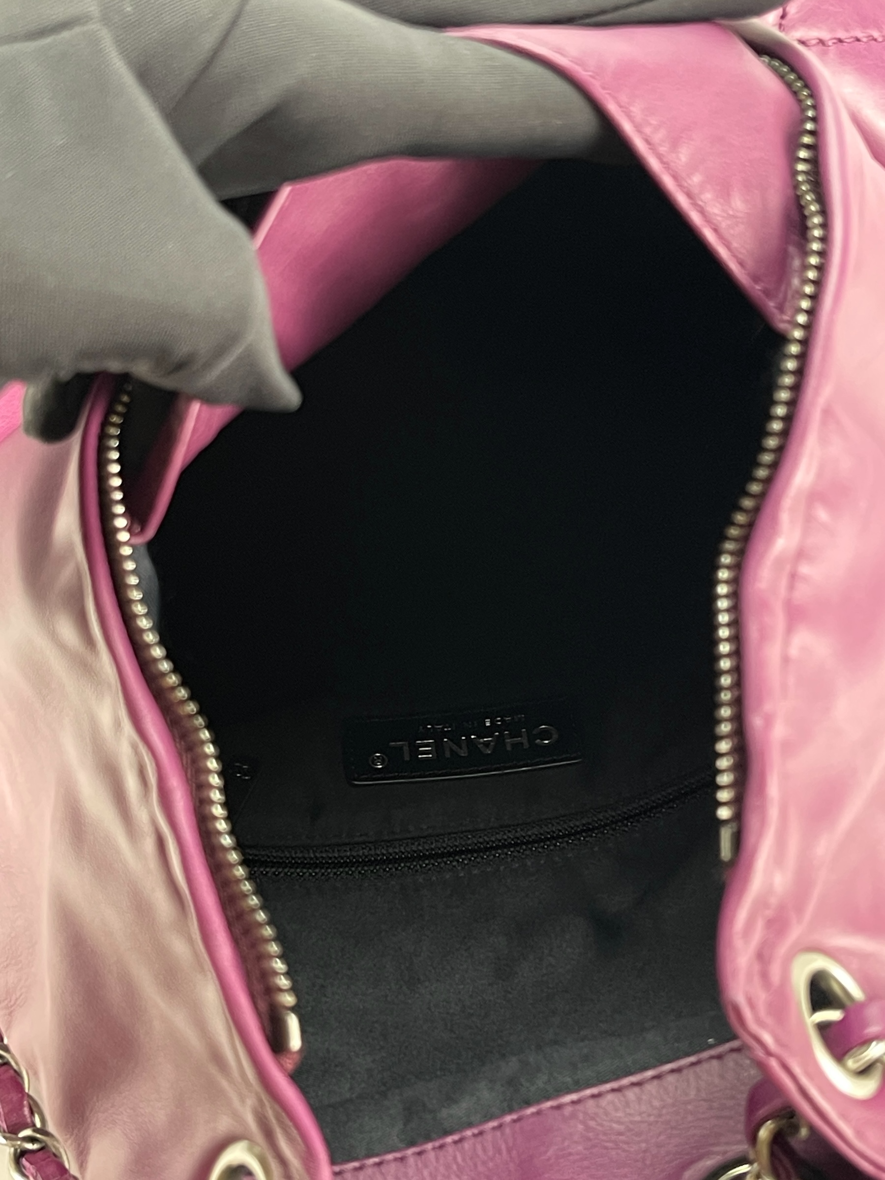 CHANEL - Matelasse Lambskin Chain Backpack Purple Gunmetallic Hardware