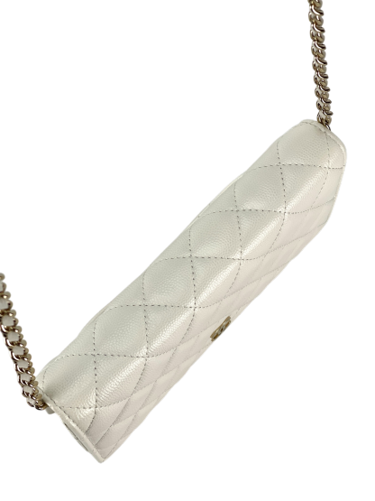 CHANEL - White WOC Cavair Leather Crossbody Bag