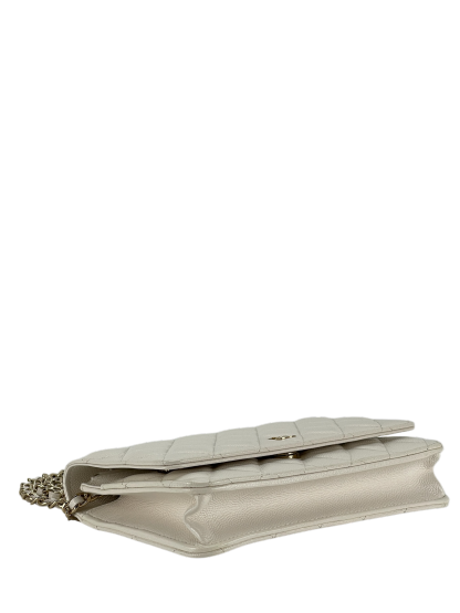 CHANEL - White WOC Cavair Leather Crossbody Bag