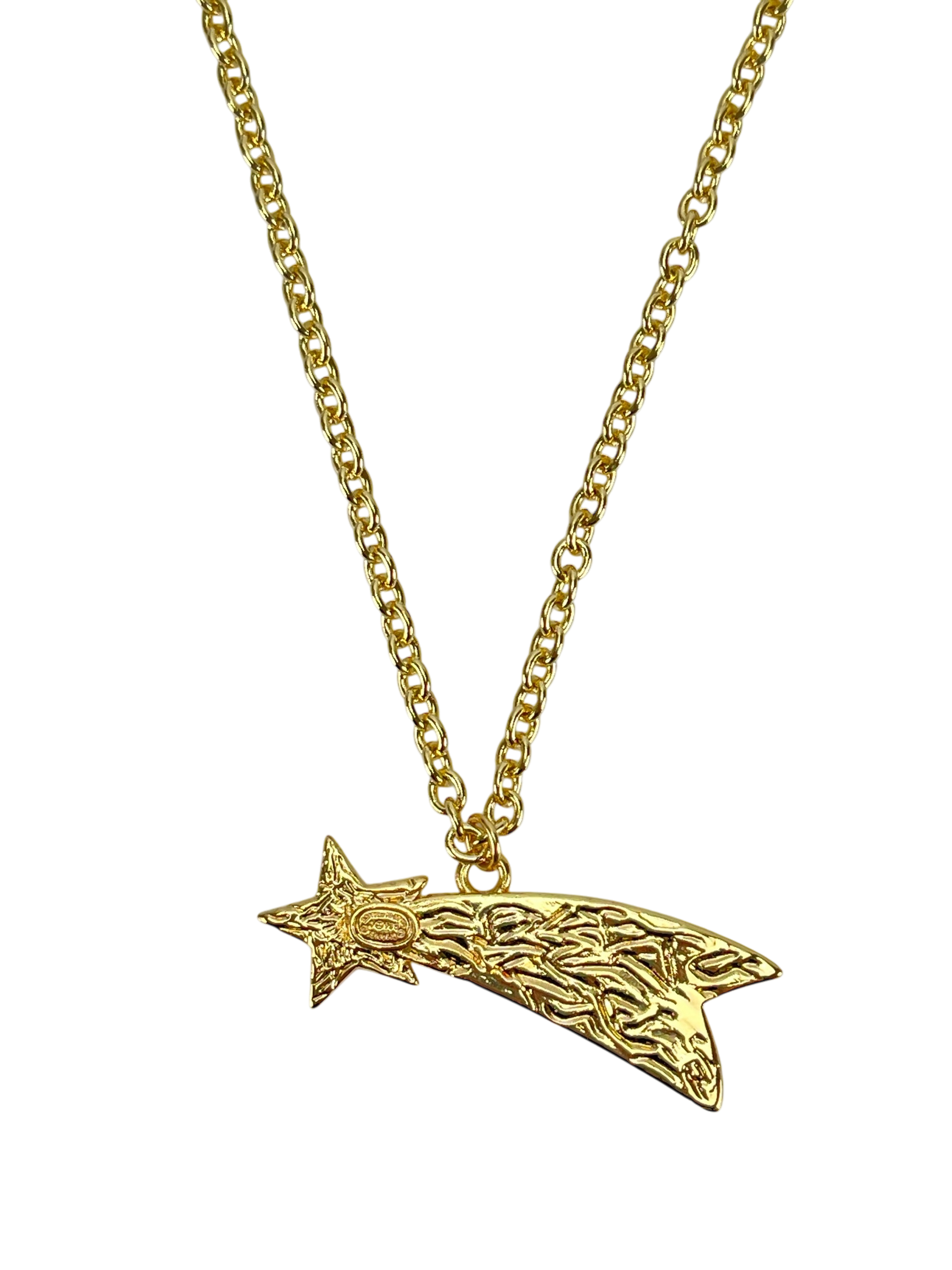 CHANEL - 24C Gold Black Metal Shooting Star Necklace