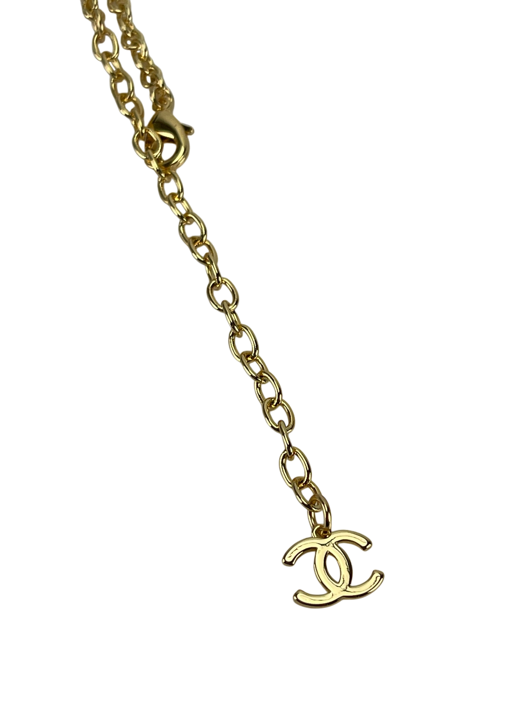 CHANEL - 24C Gold Black Metal Shooting Star Necklace
