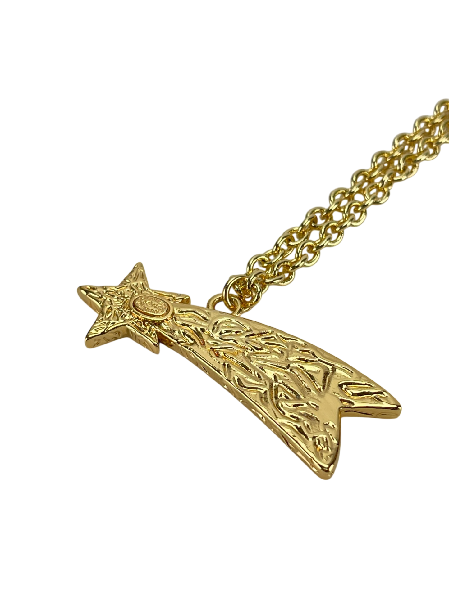 CHANEL - 24C Gold Black Metal Shooting Star Necklace