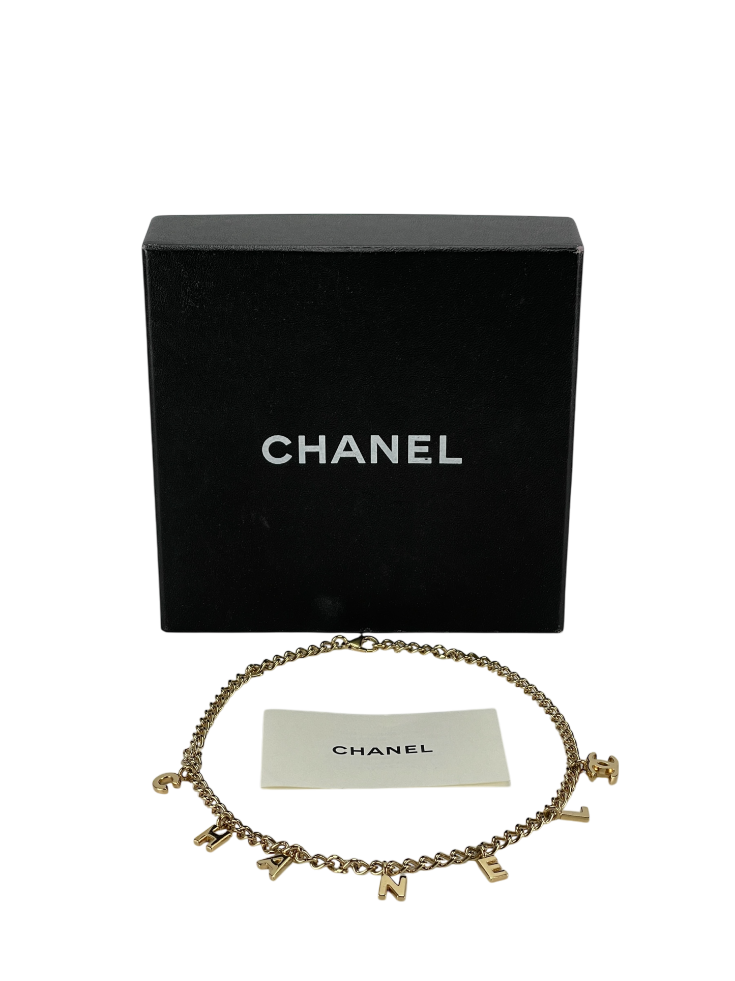 CHANEL - 02A Gold Logo Charm Necklace