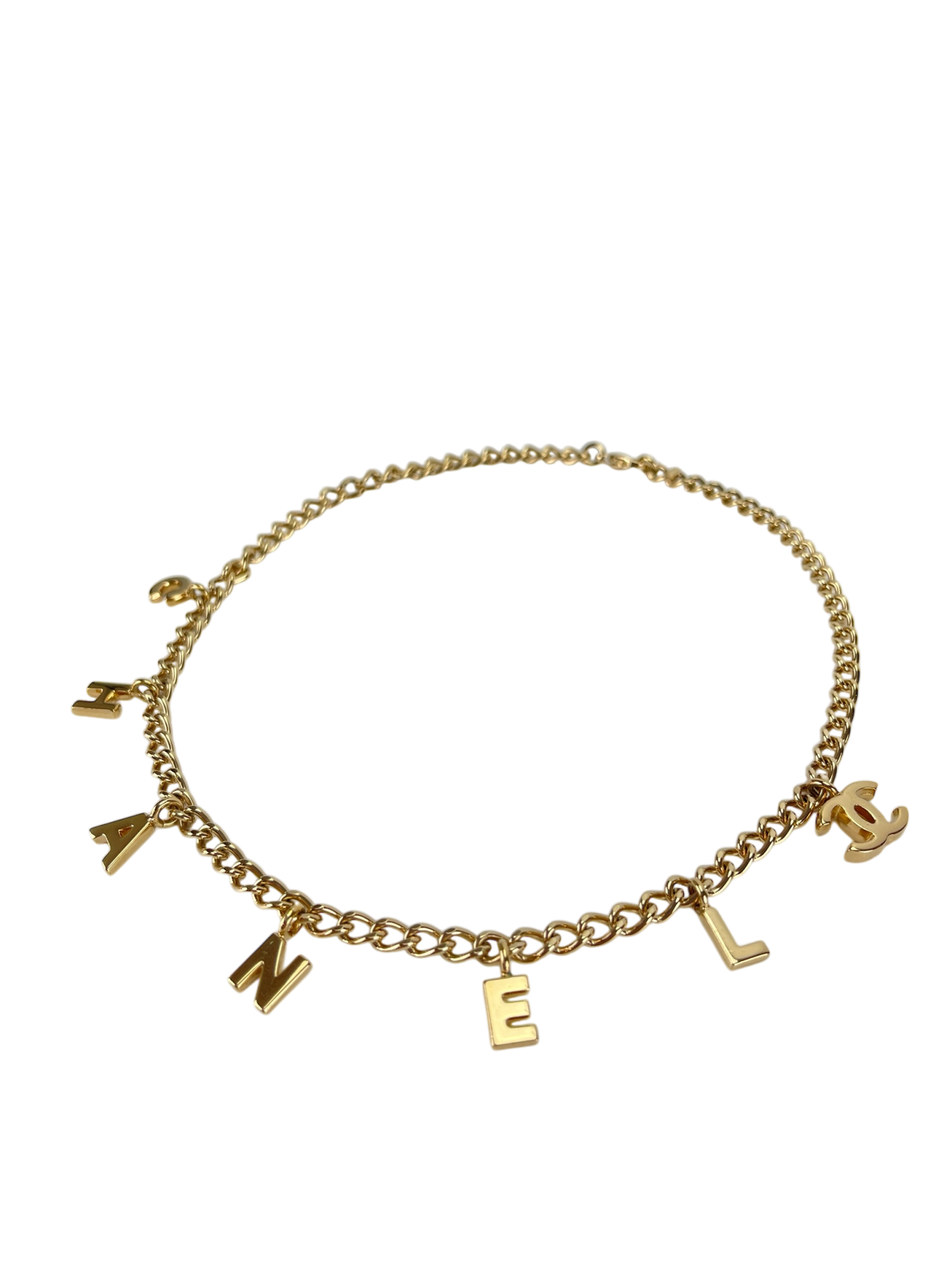 CHANEL - 02A Gold Logo Charm Necklace