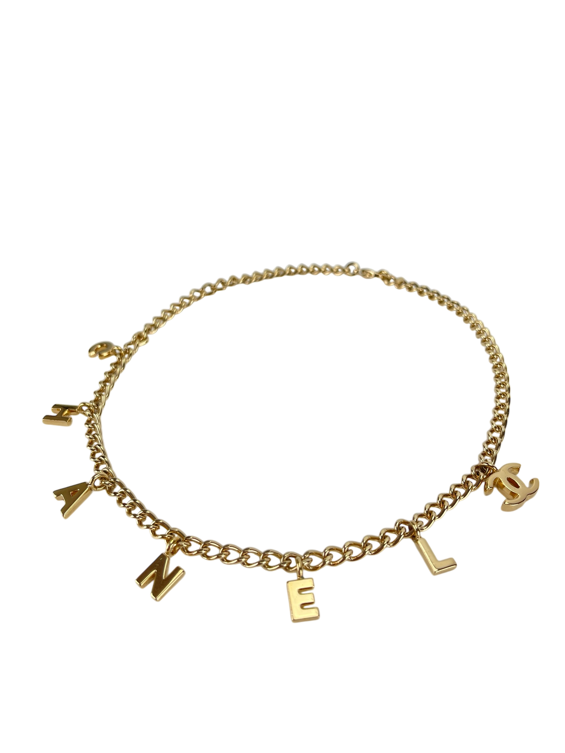 CHANEL - 02A Gold Logo Charm Necklace