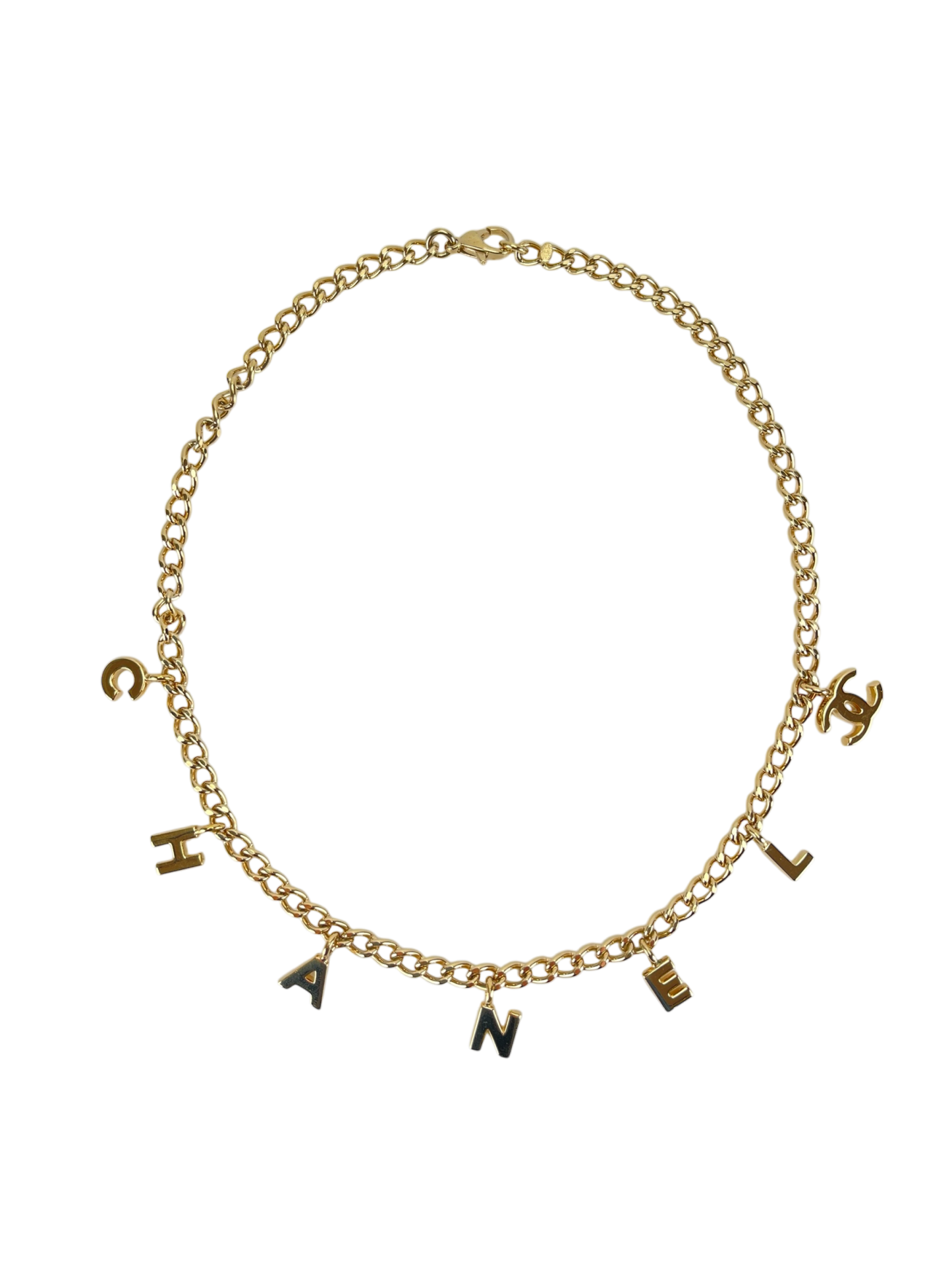 CHANEL - 02A Gold Logo Charm Necklace