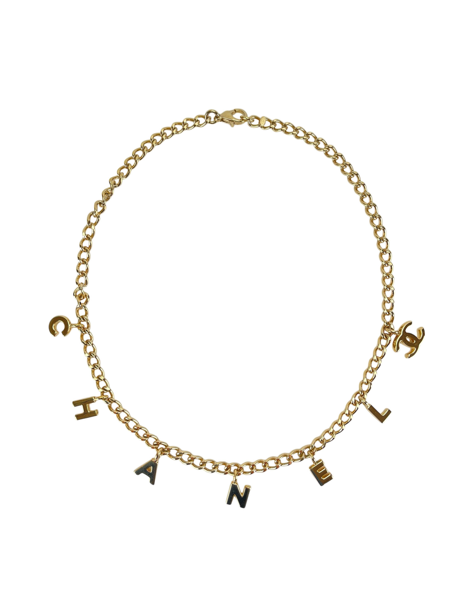 CHANEL - 02A Gold Logo Charm Necklace
