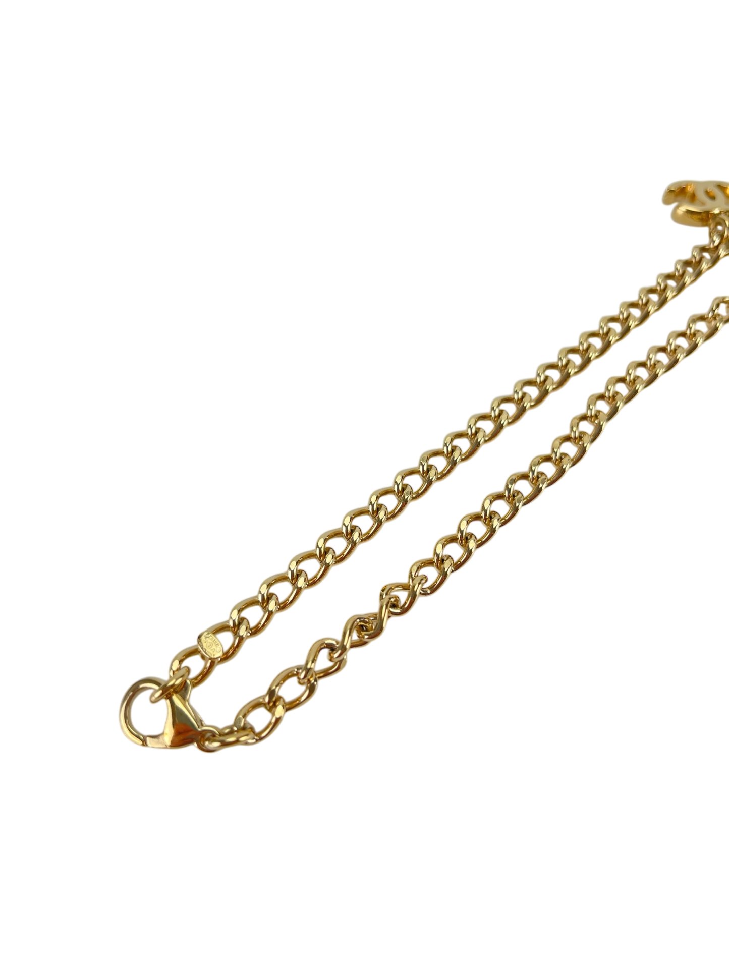 CHANEL - 02A Gold Logo Charm Necklace