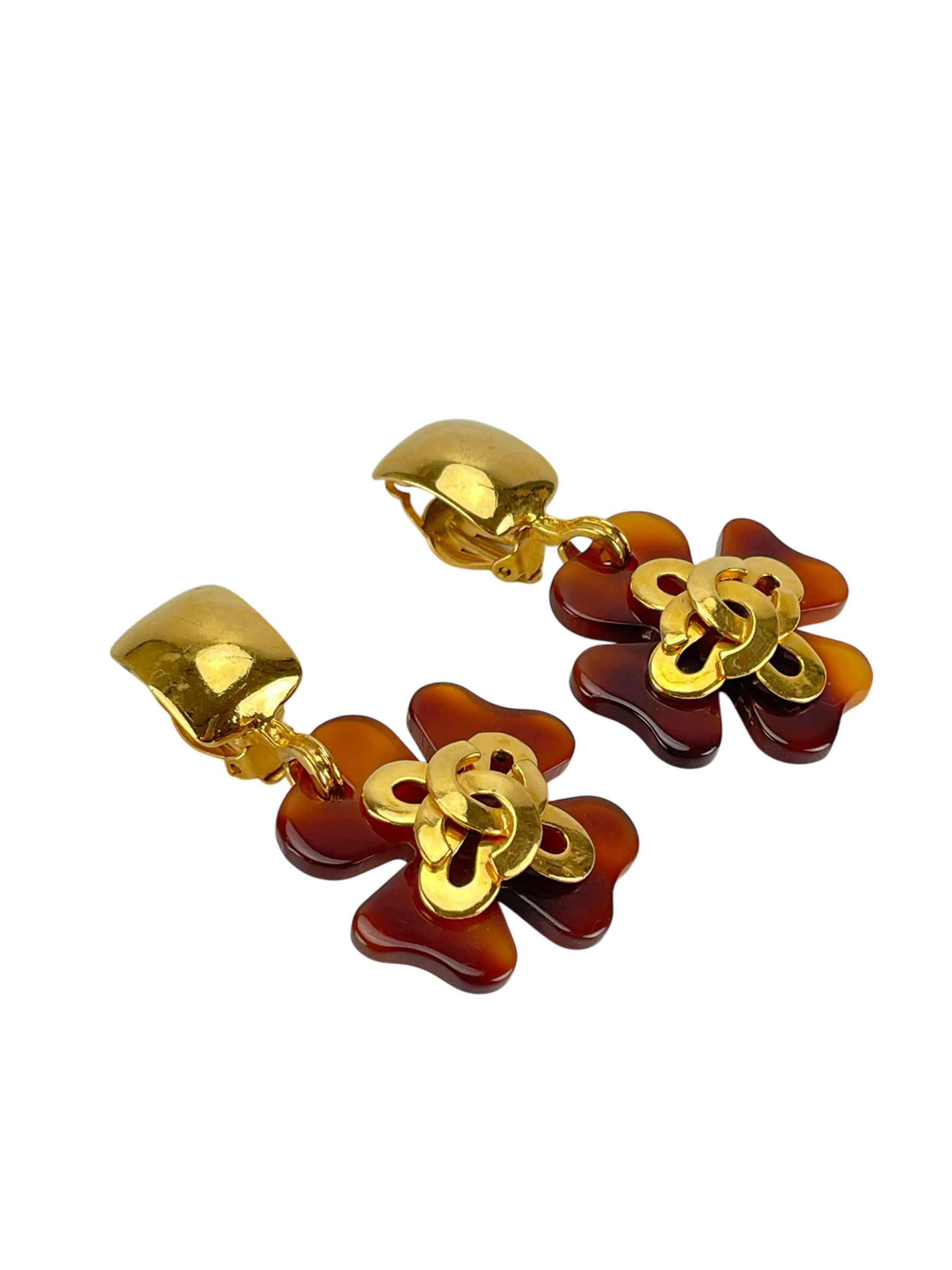 CHANEL - Clover Here Mark Swing Earrings