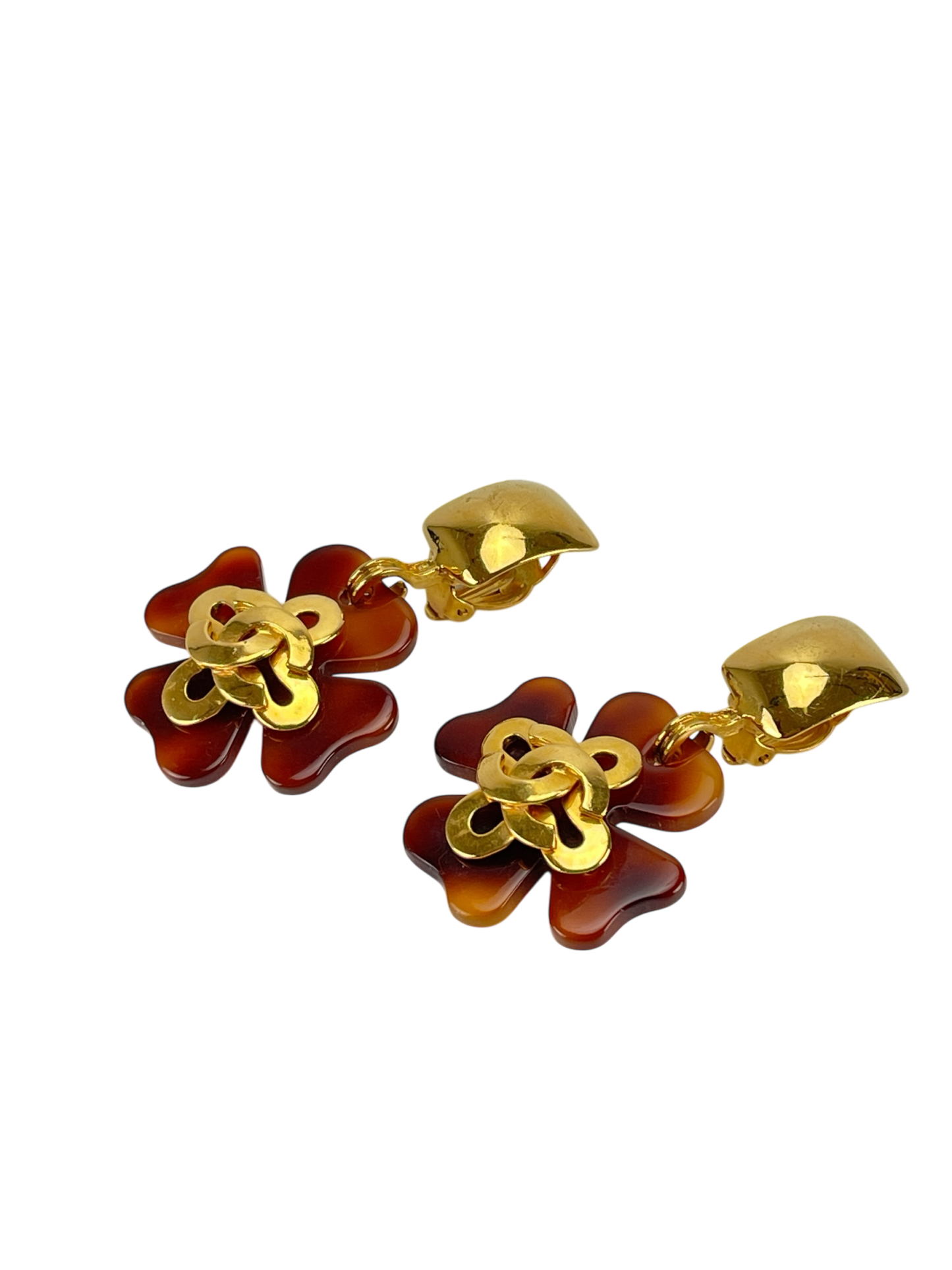 CHANEL - Clover Here Mark Swing Earrings