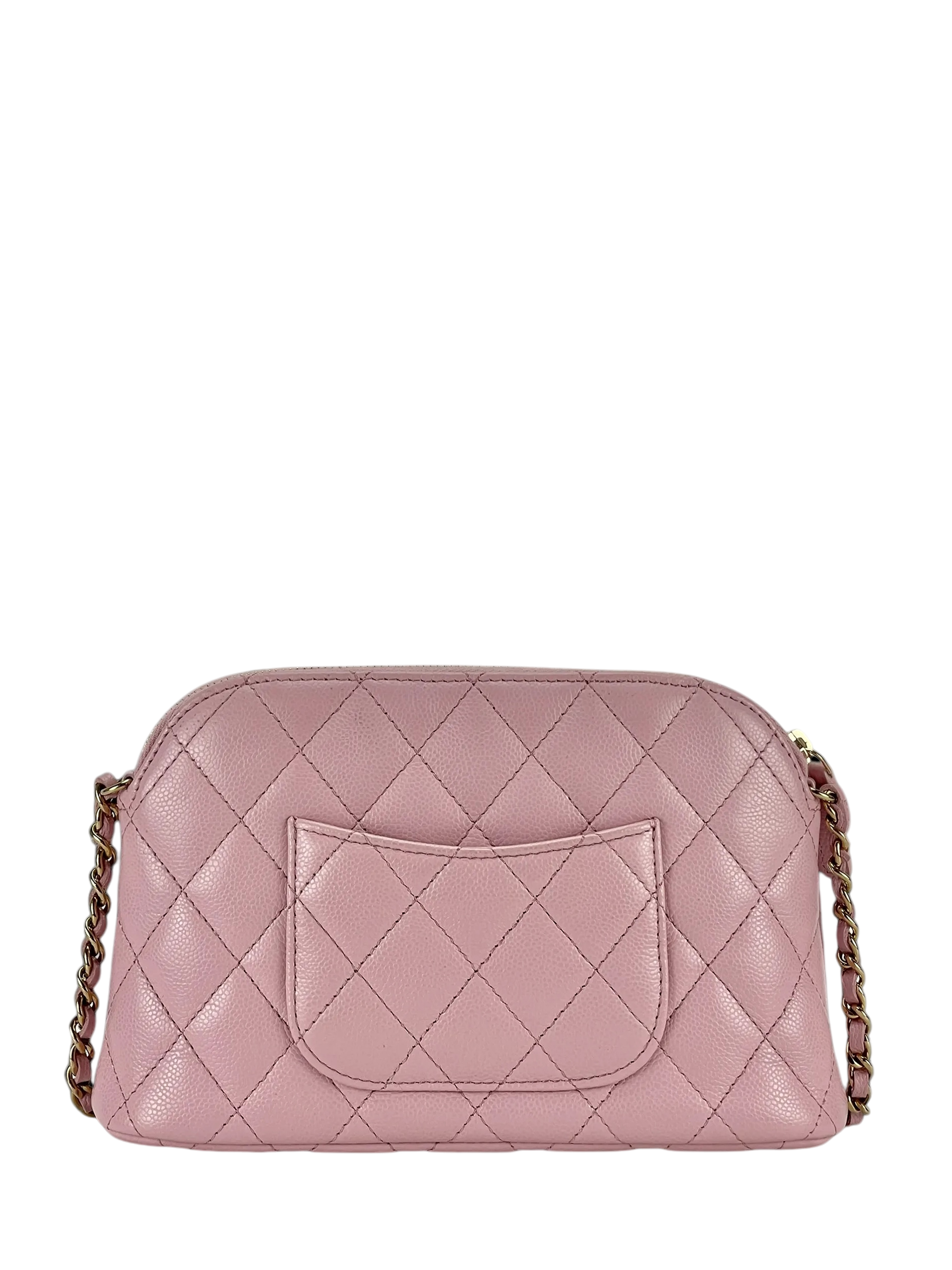 CHANEL - Matelasse Classic Chain Clutch Pink Caviar Skin