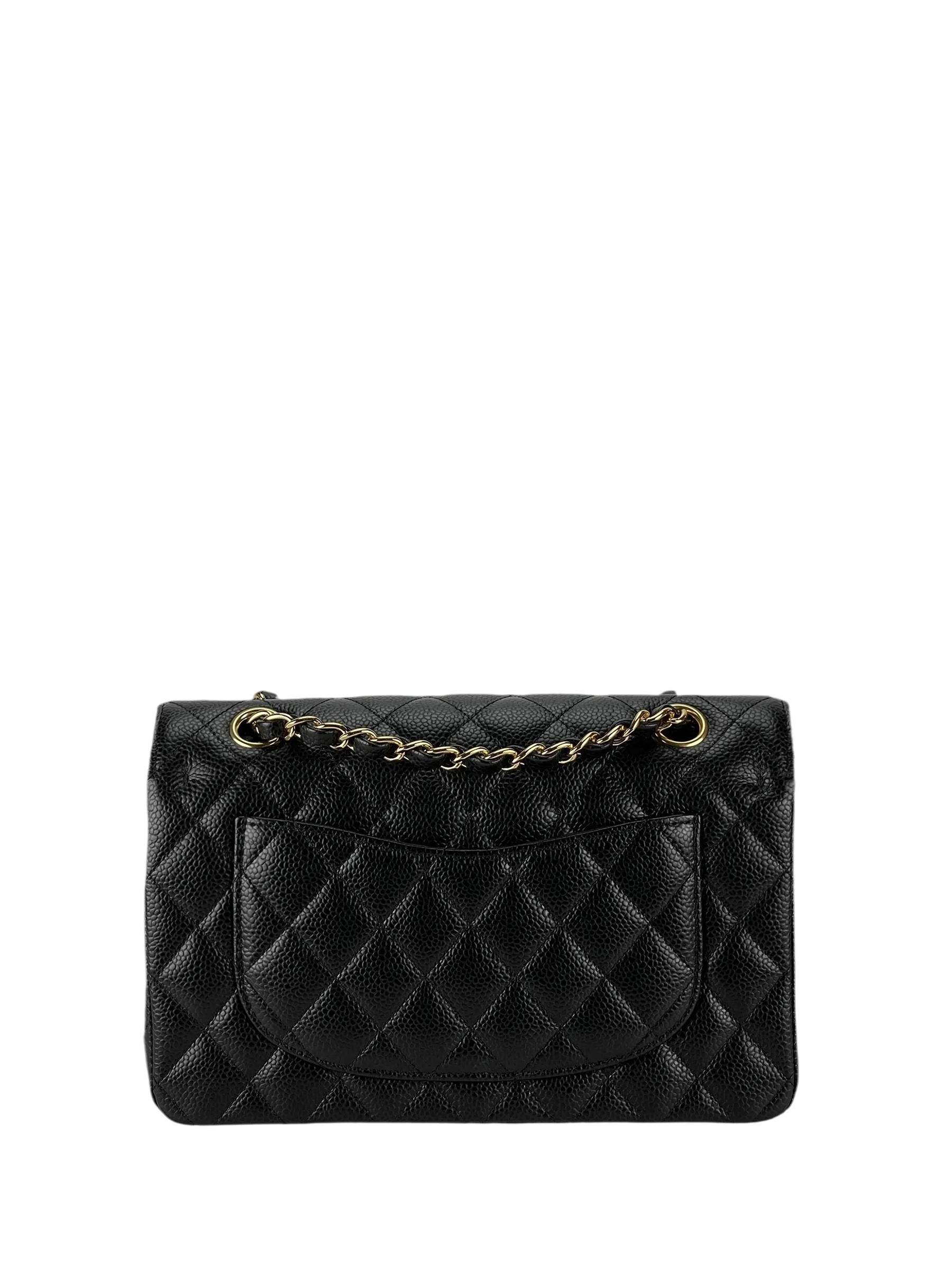 CHANEL - Medium Classic Double Flap Bag Black Caviar Gold Hardware (CF25)