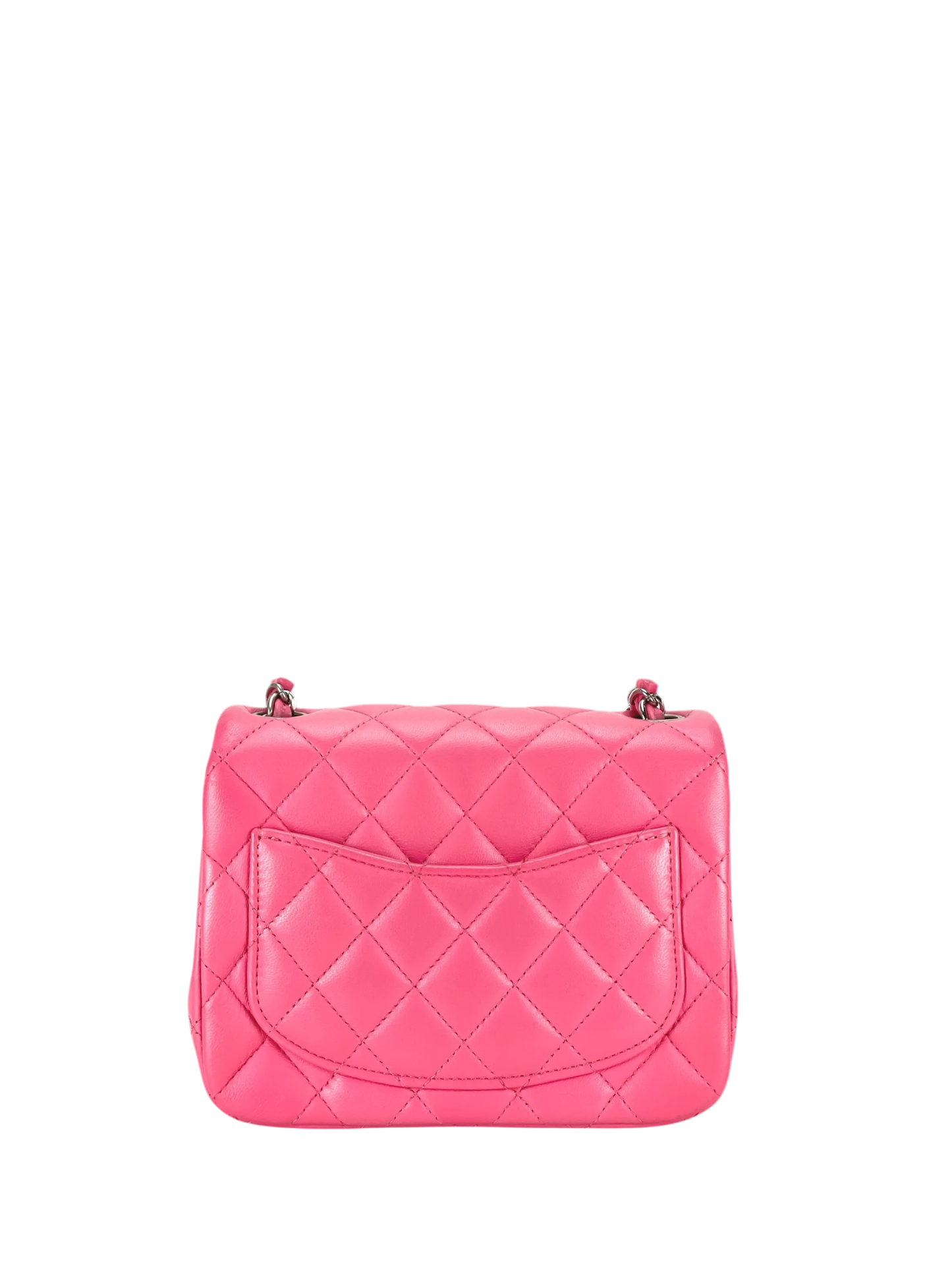 CHANEL - Pink Lambskin Mini Square Classic Flap Bag