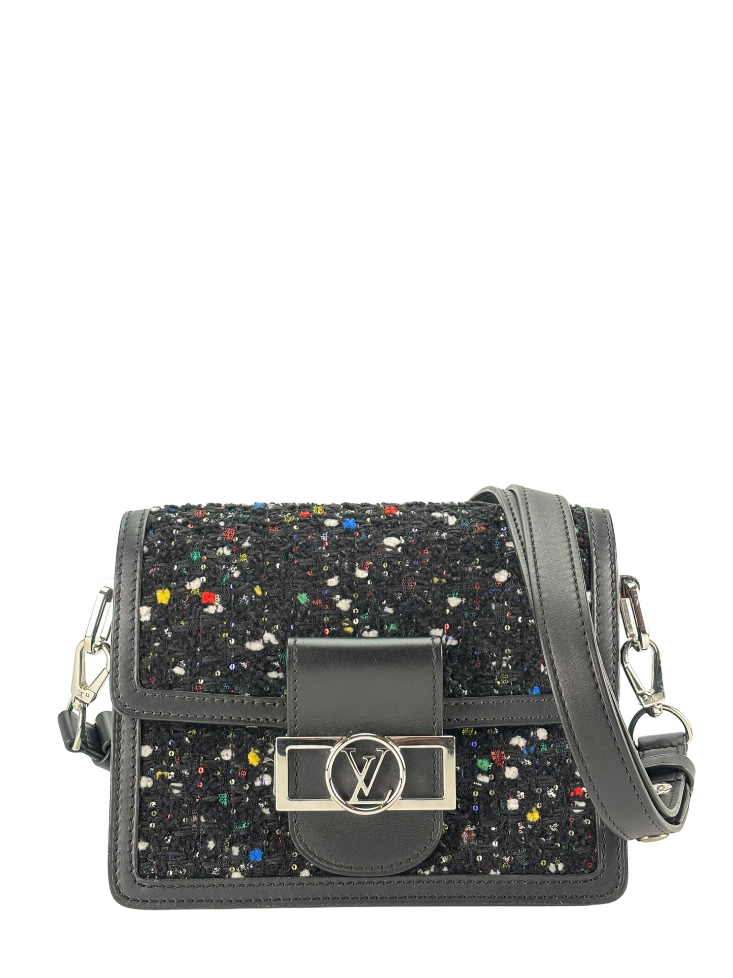 LOUIS VUITTON - Black Tweed Dauphine Crossbody Bag