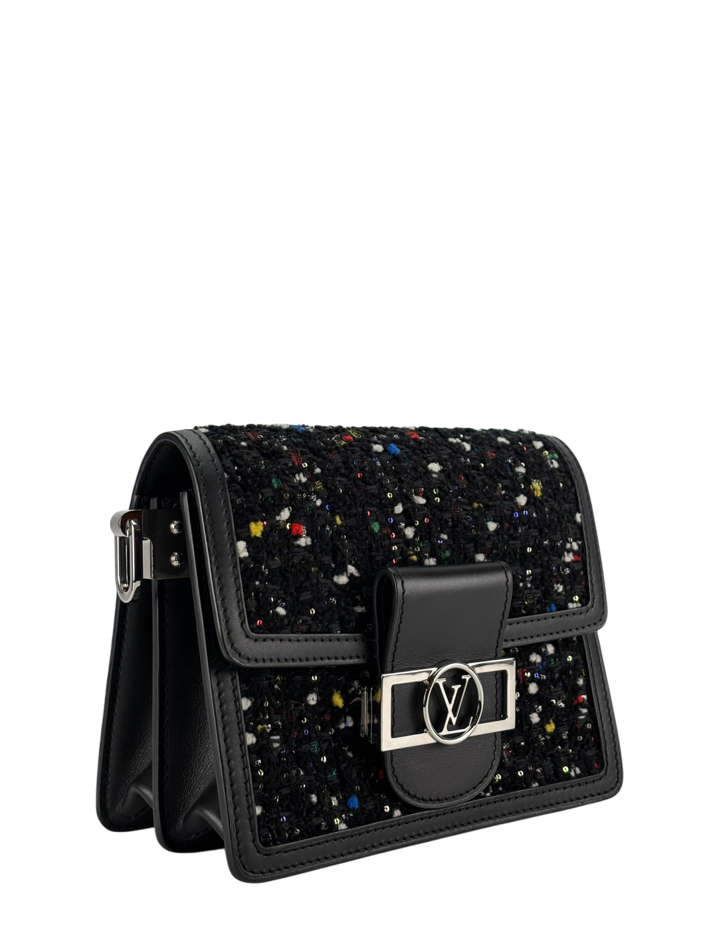 LOUIS VUITTON - Black Tweed Dauphine Crossbody Bag