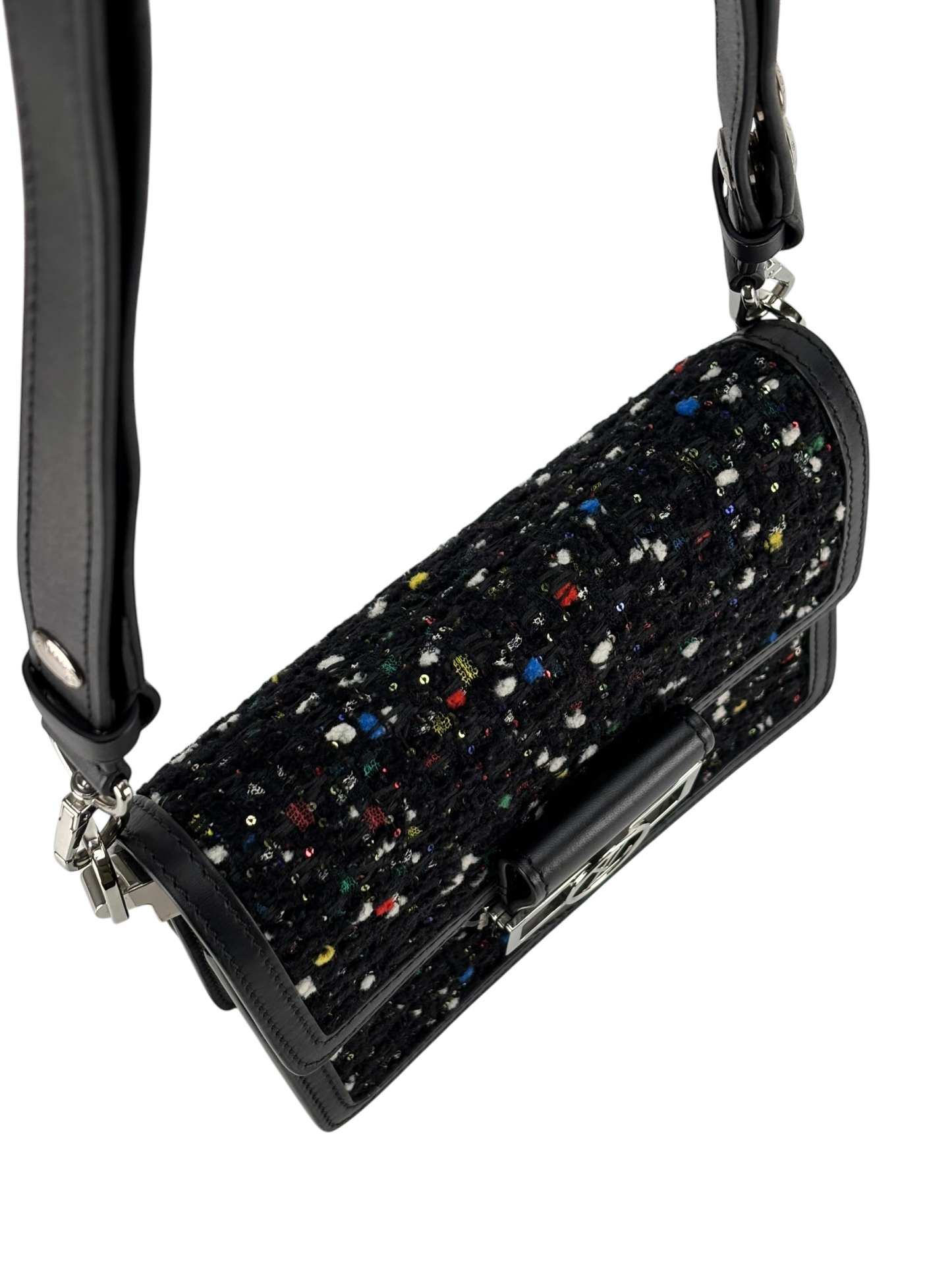 LOUIS VUITTON - Black Tweed Dauphine Crossbody Bag