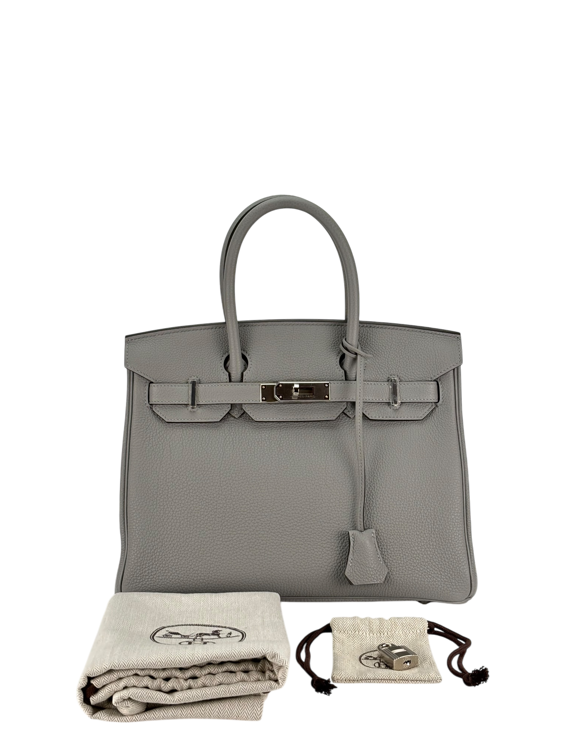 HERMES - Birkin 30 Gris Mouette Togo Palladium Hardware