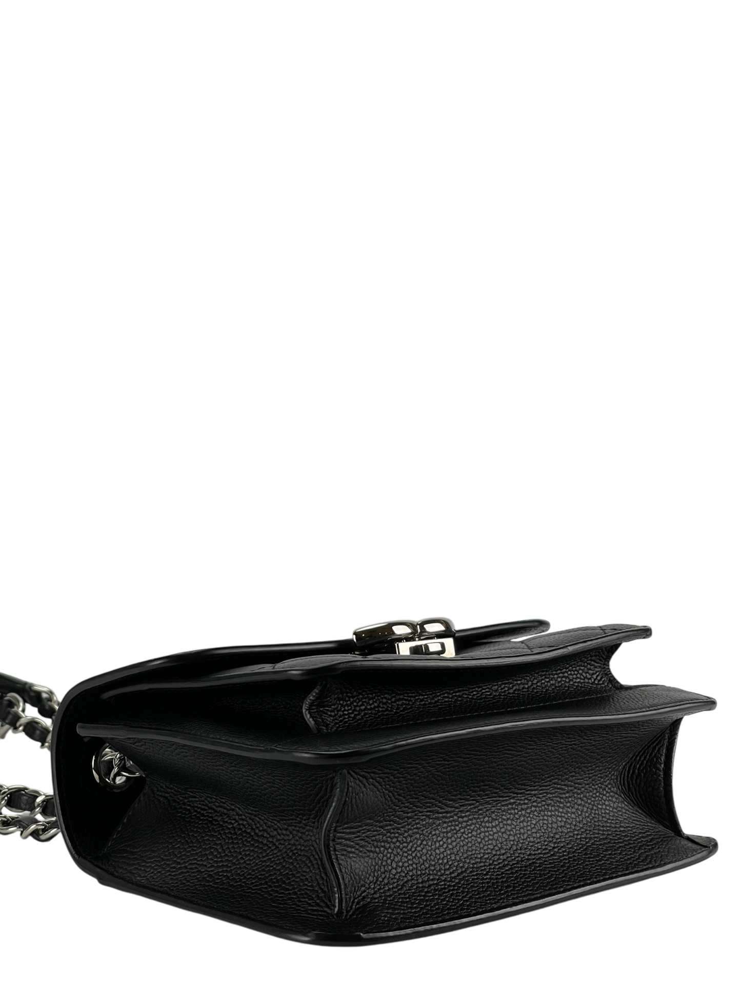 CHANEL - Black Sliver Caviar Quilted CC Box FlapBag