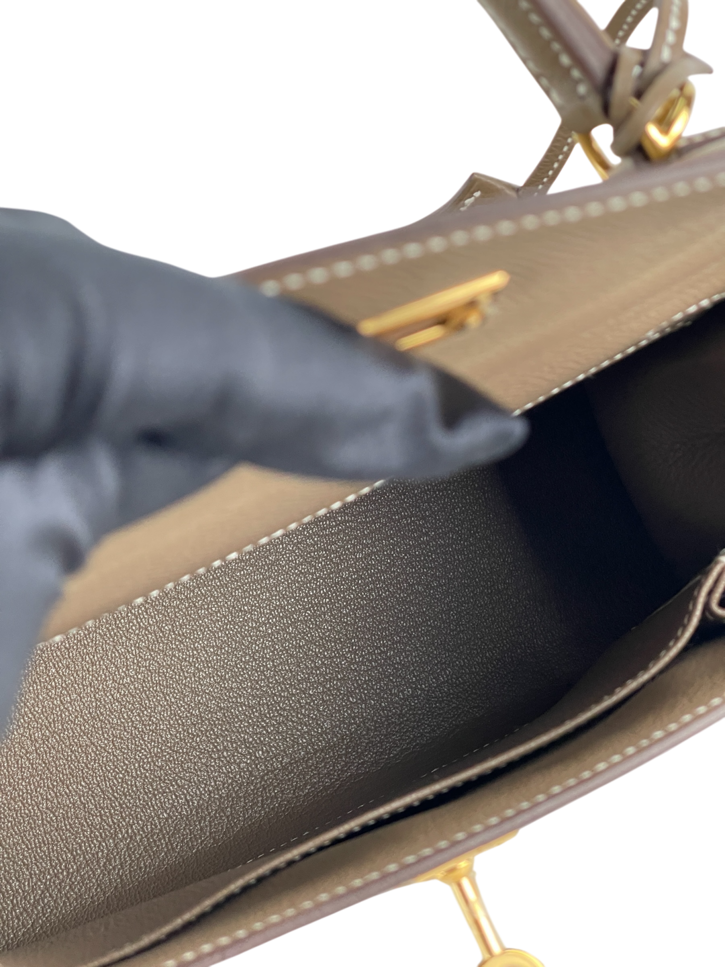 HERMES - Kelly 25 Etoupe Togo Gold Hardware