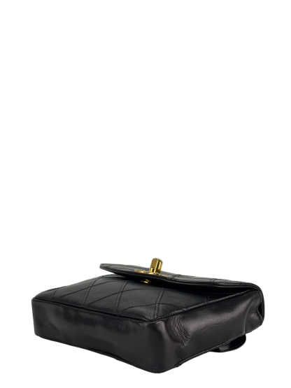 CHANEL - Black Lambskin Mini Flap BeltBag 