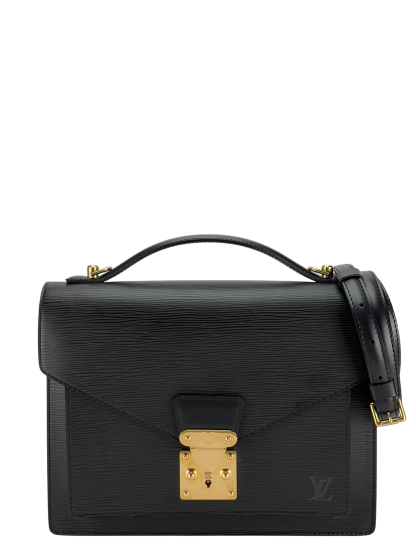 LOUIS VUITTON -  Black Epi Monceau Handbag