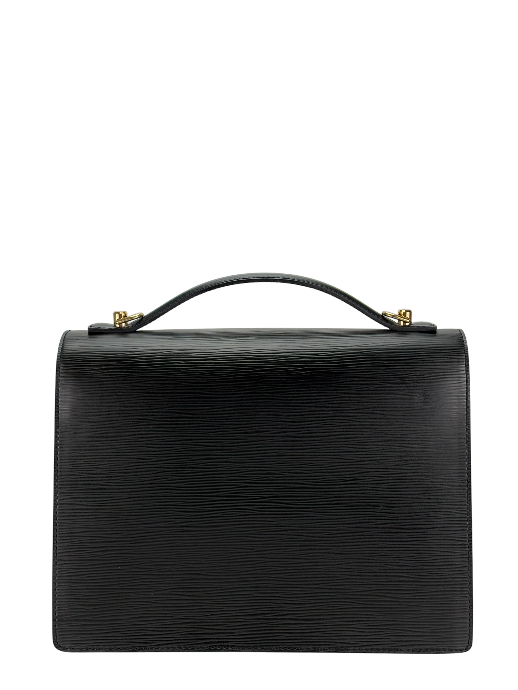 LOUIS VUITTON -  Black Epi Monceau Handbag