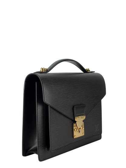 LOUIS VUITTON -  Black Epi Monceau Handbag