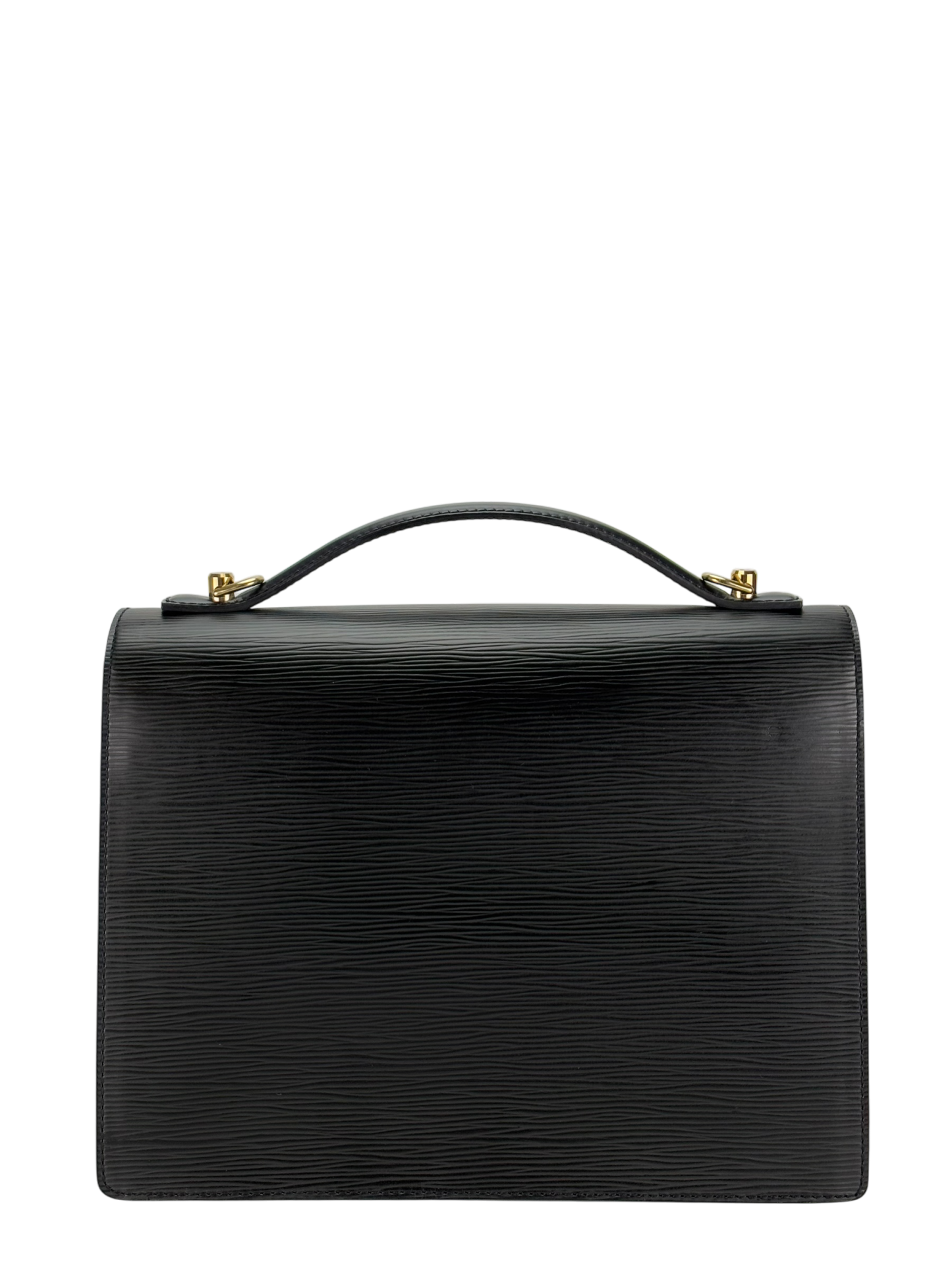 LOUIS VUITTON -  Black Epi Monceau Handbag