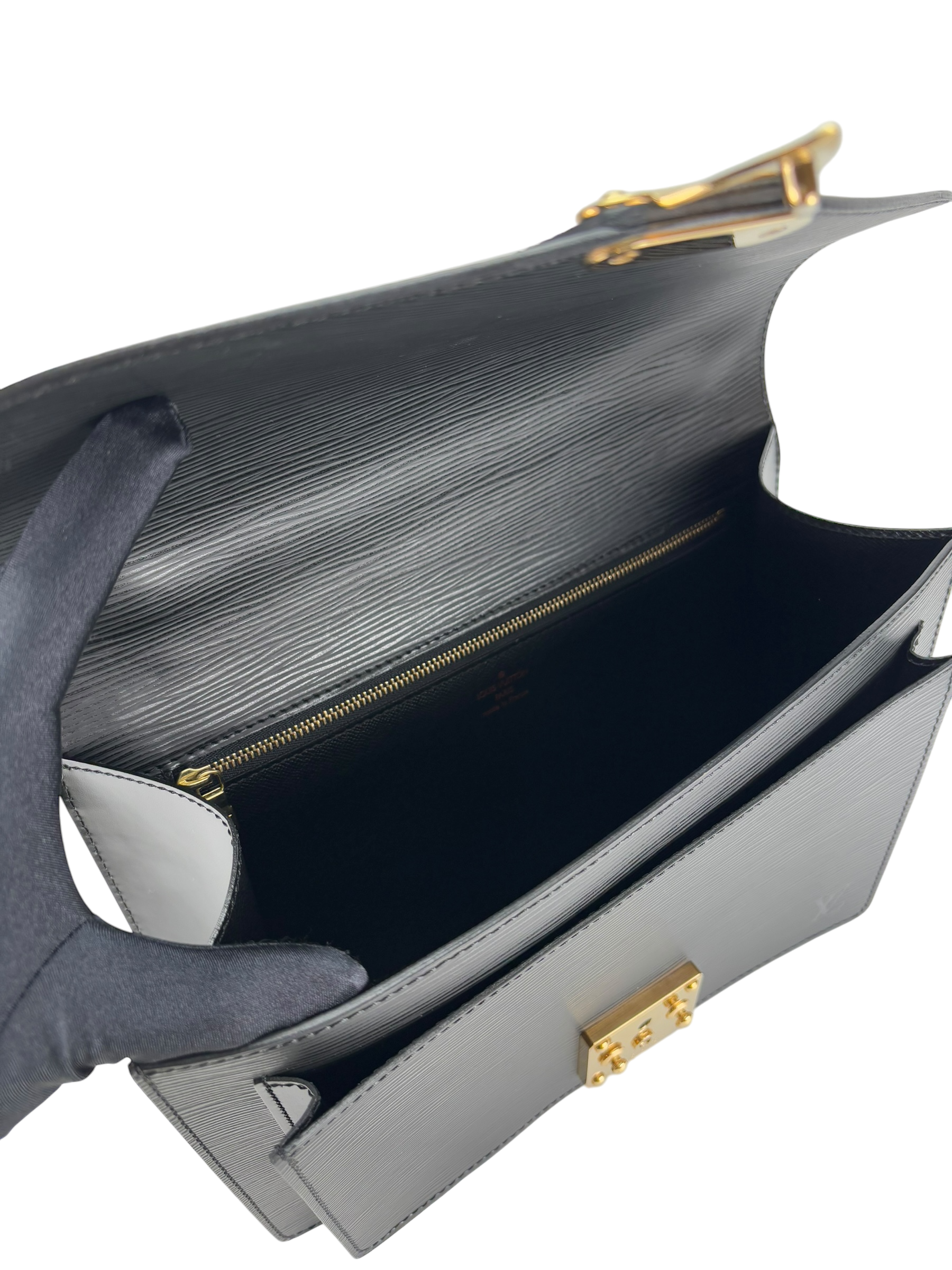 LOUIS VUITTON -  Black Epi Monceau Handbag