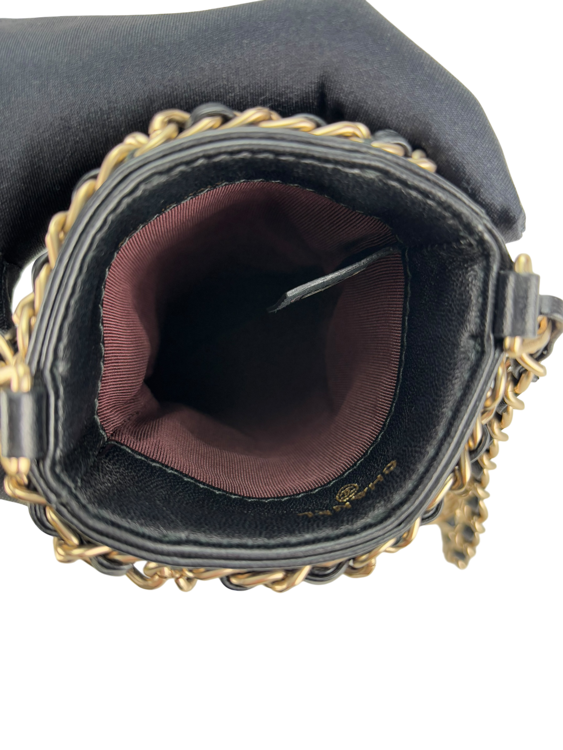 CHANEL - Black Lambskin Crossbody Phone Cluth With Chain