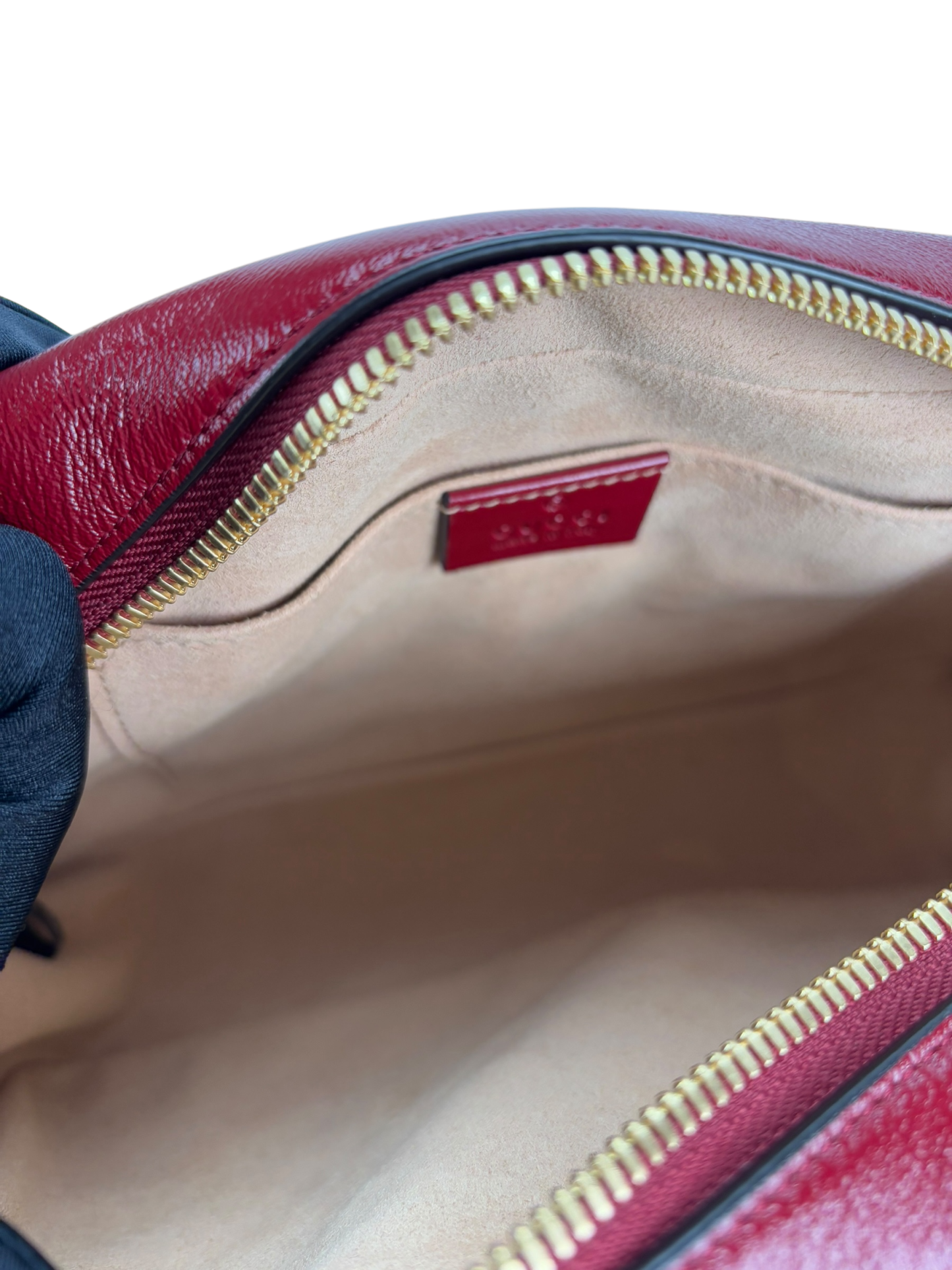 GUCCI -  Brown Red GG Canvas Marmont Crossbody Bag