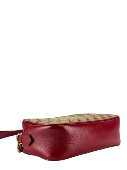 GUCCI -  Brown Red GG Canvas Marmont Crossbody Bag