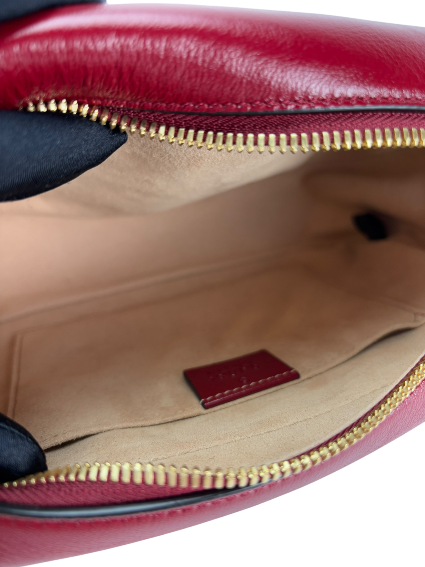 GUCCI -  Brown Red GG Canvas Marmont Crossbody Bag