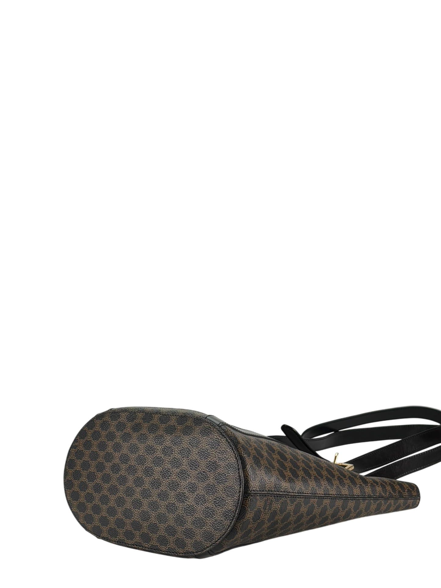 CELINE - Black Brown Macadam Bucket Bag