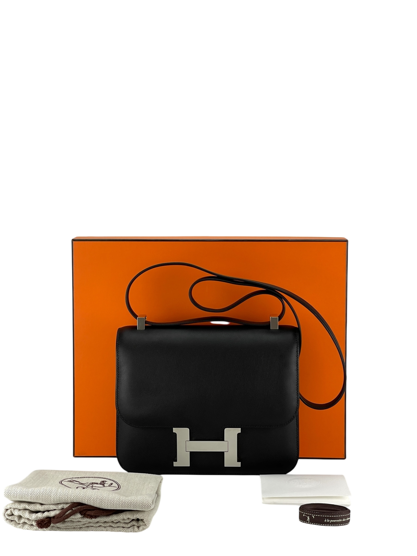 HERMES - Constance 23 Noir Swift Palladium Hardware