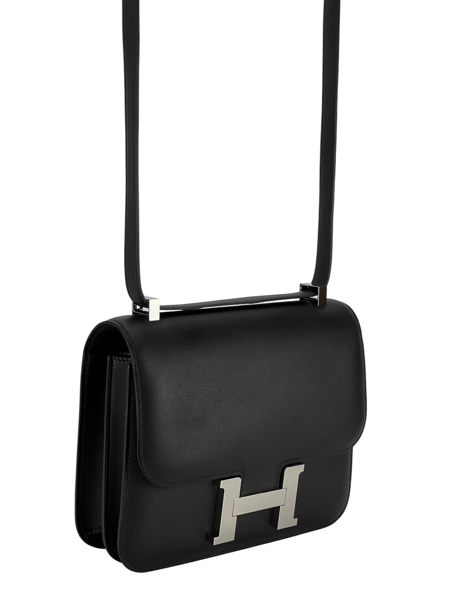 HERMES - Constance 23 Noir Swift Palladium Hardware