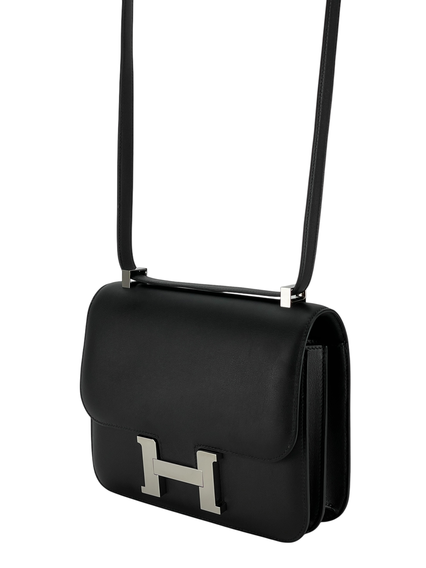 HERMES - Constance 23 Noir Swift Palladium Hardware