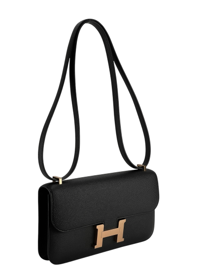 HERMES - Constance Elan 24 Black Epsom Rose Gold Hardware