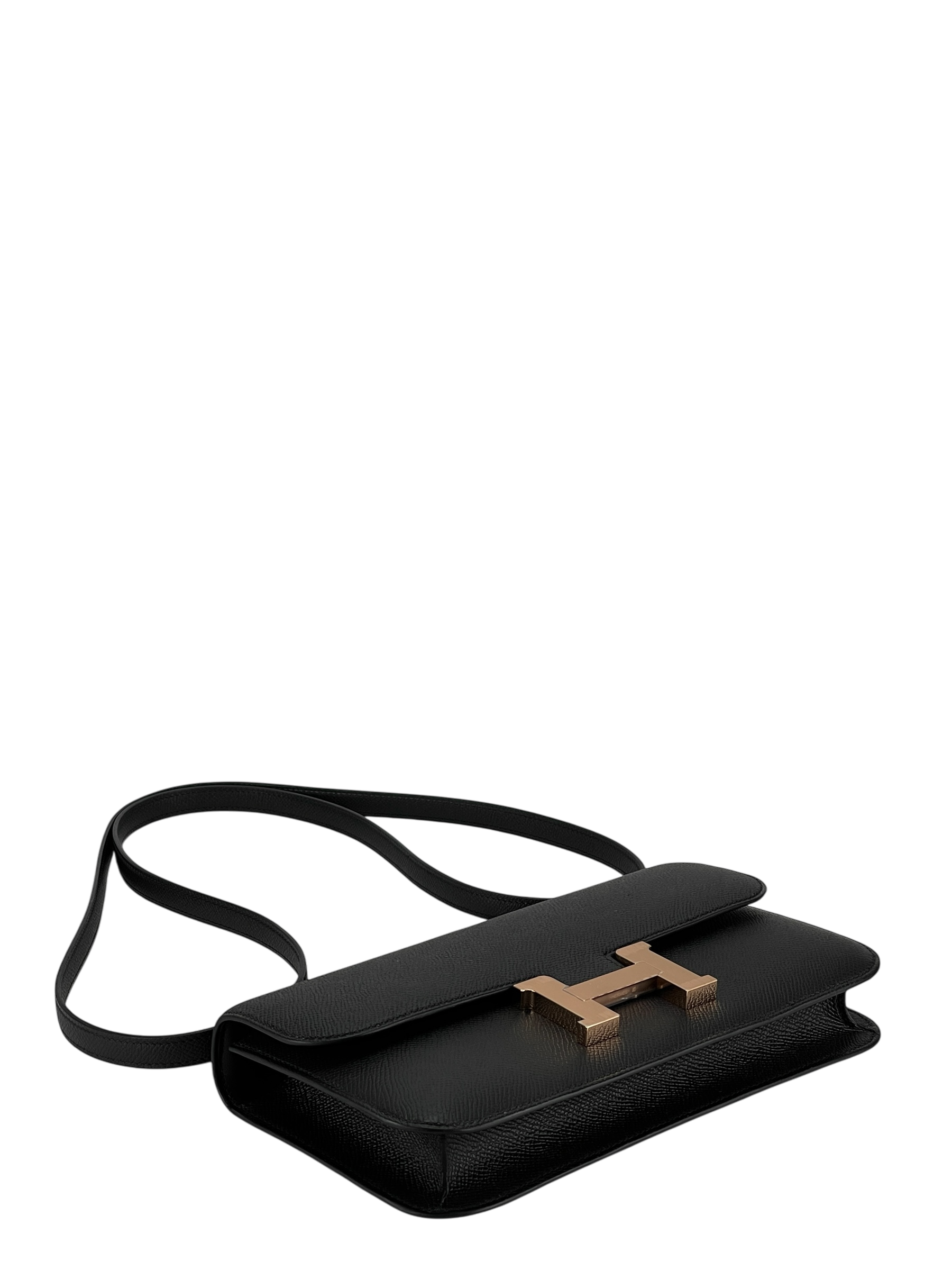 HERMES - Constance Elan 24 Black Epsom Rose Gold Hardware