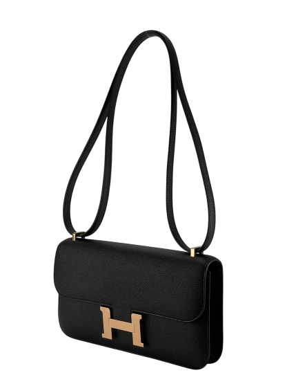 HERMES - Constance Elan 24 Black Epsom Rose Gold Hardware