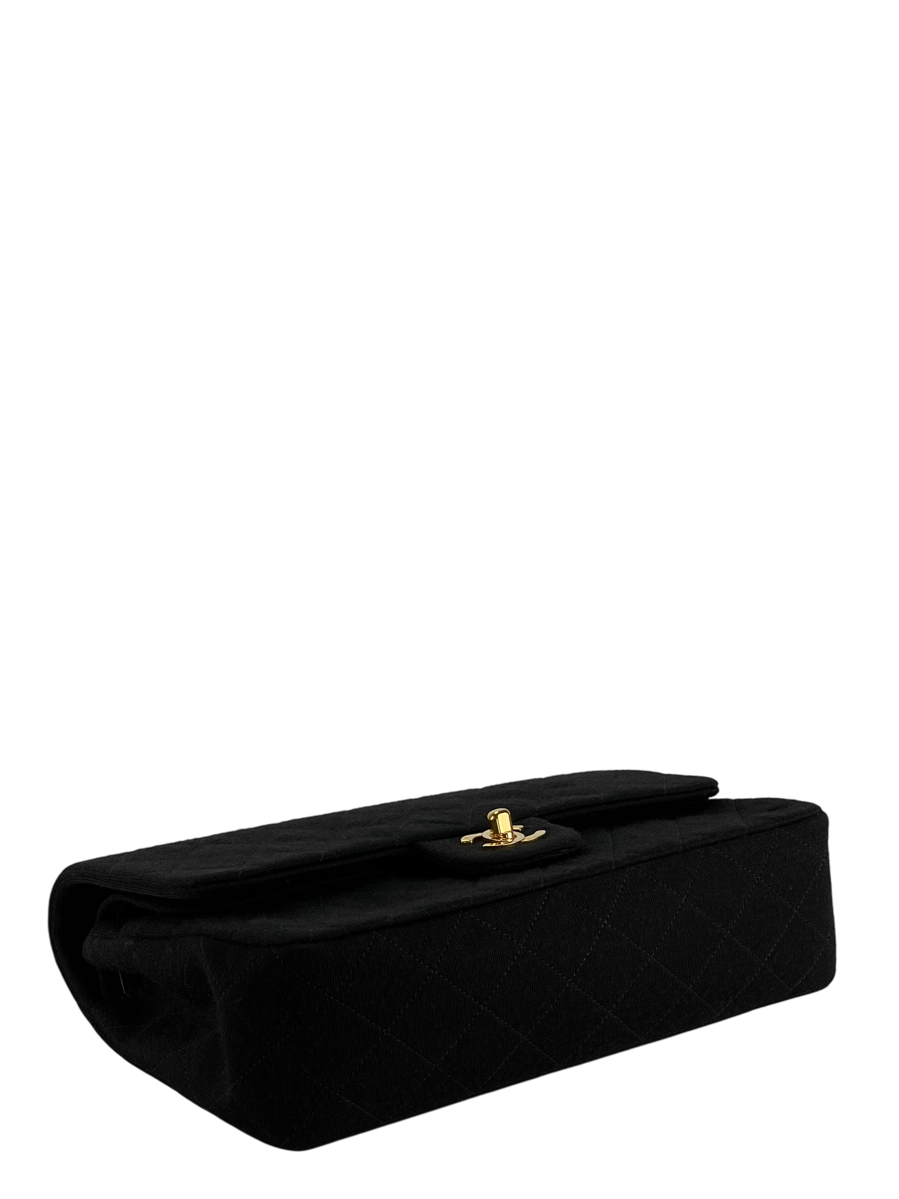 CHANEL - Black Velvet Matelasse Quilted Chain Shoulder Bag 