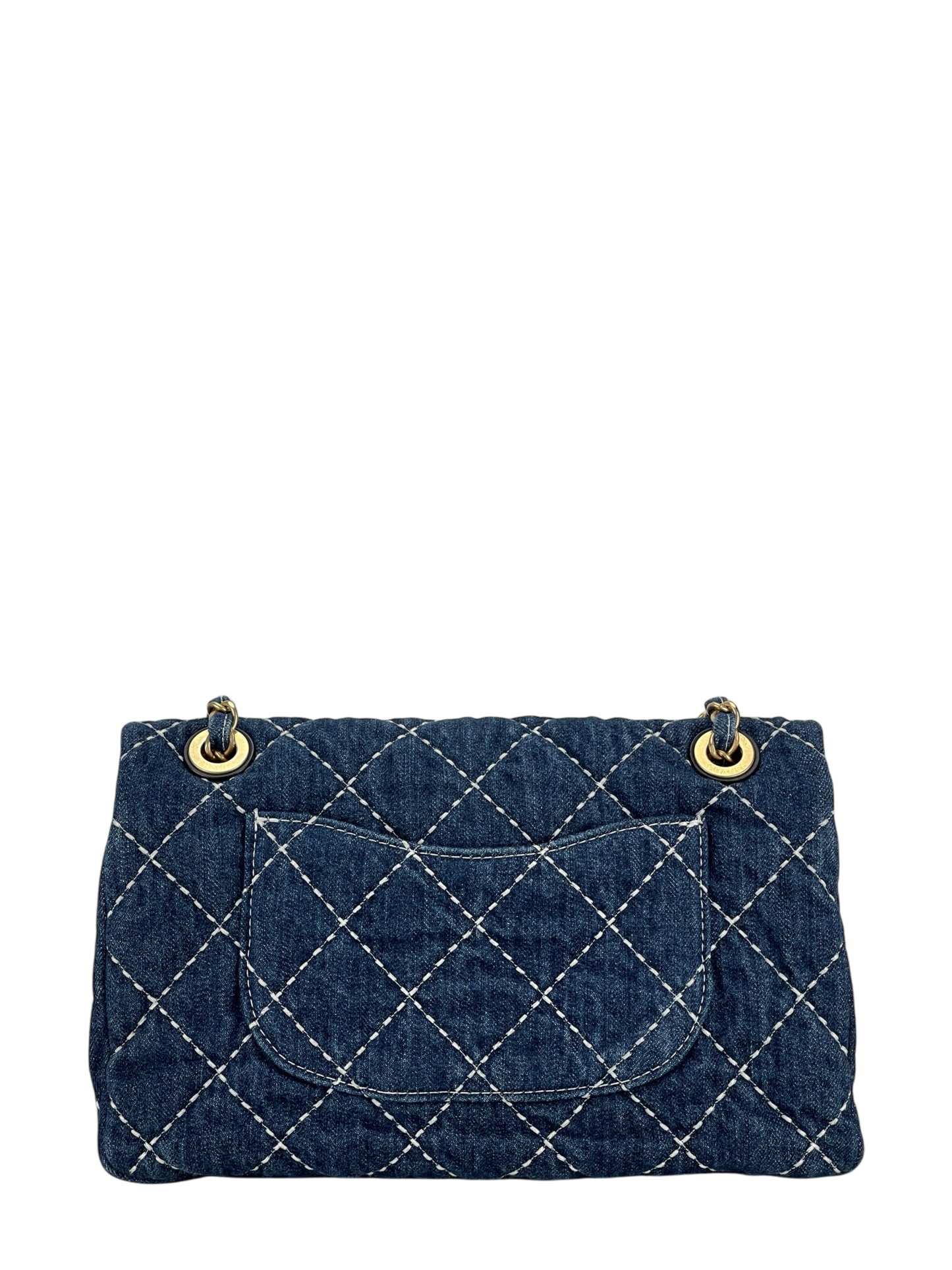 CHANEL - Blue Denim Gold Hardware Chain Flap Bag