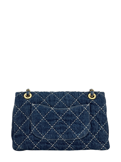 CHANEL - Blue Denim Gold Hardware Chain Flap Bag