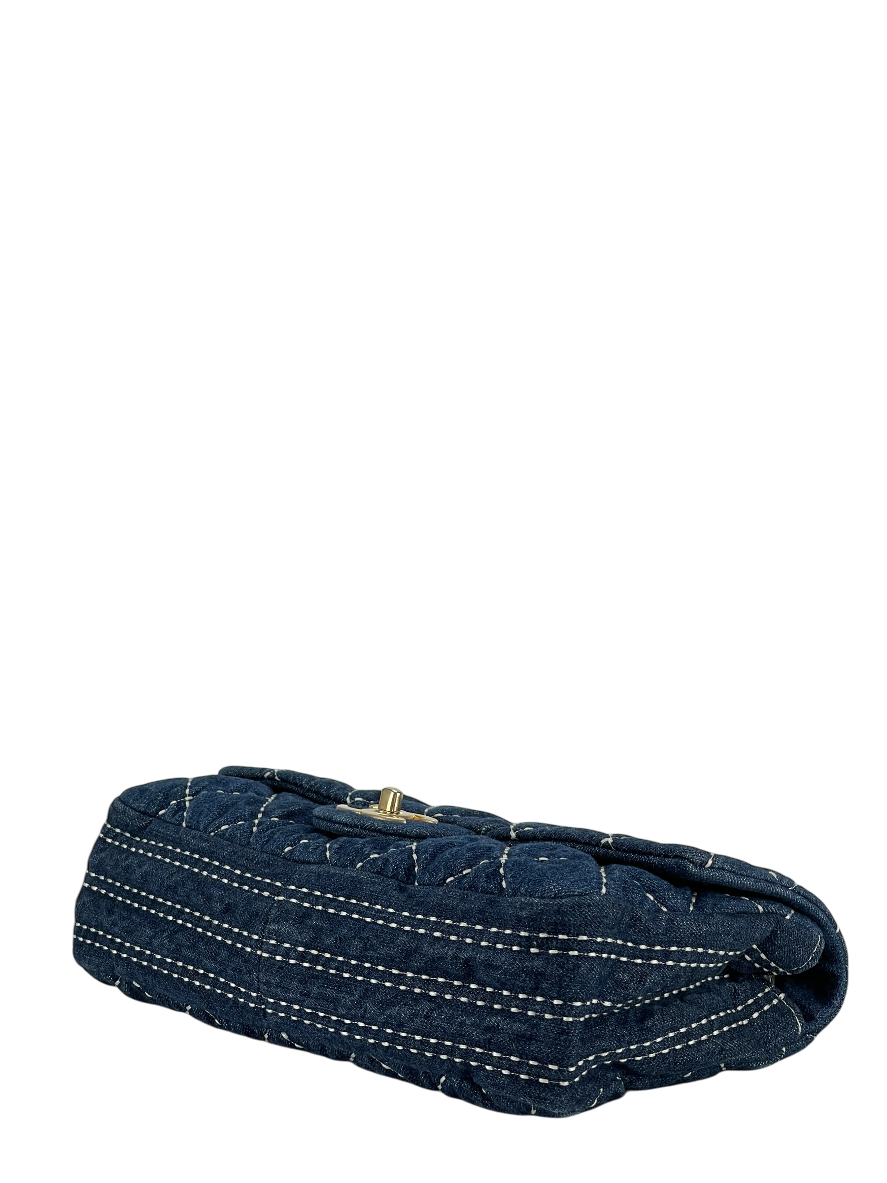 CHANEL - Blue Denim Gold Hardware Chain Flap Bag