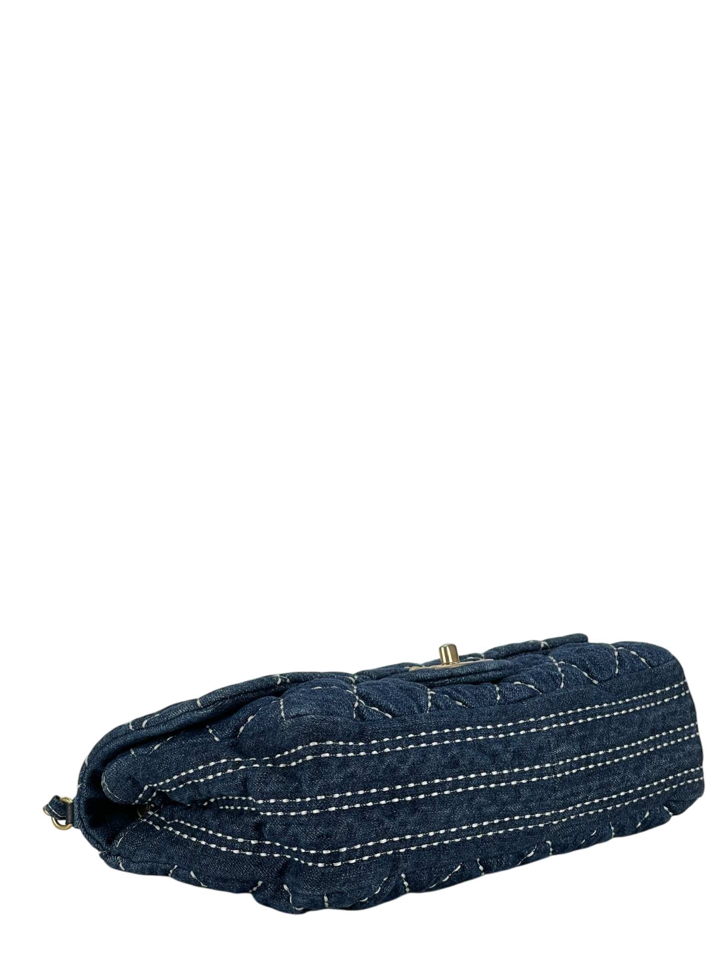 CHANEL - Blue Denim Gold Hardware Chain Flap Bag