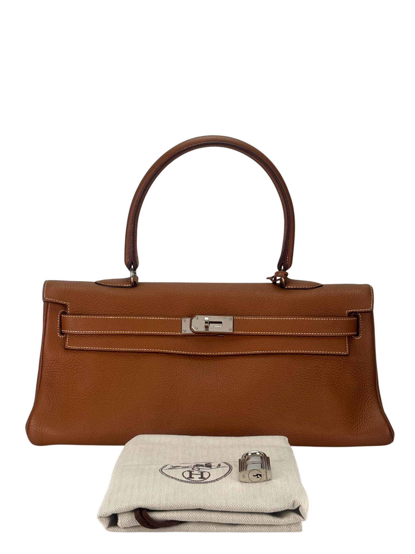 HERMES - Shoulder Kelly Etoupe Togo Palladium Hardware