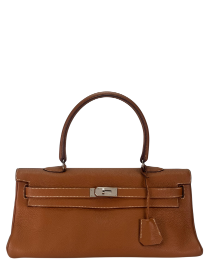 HERMES - Shoulder Kelly Etoupe Togo Palladium Hardware
