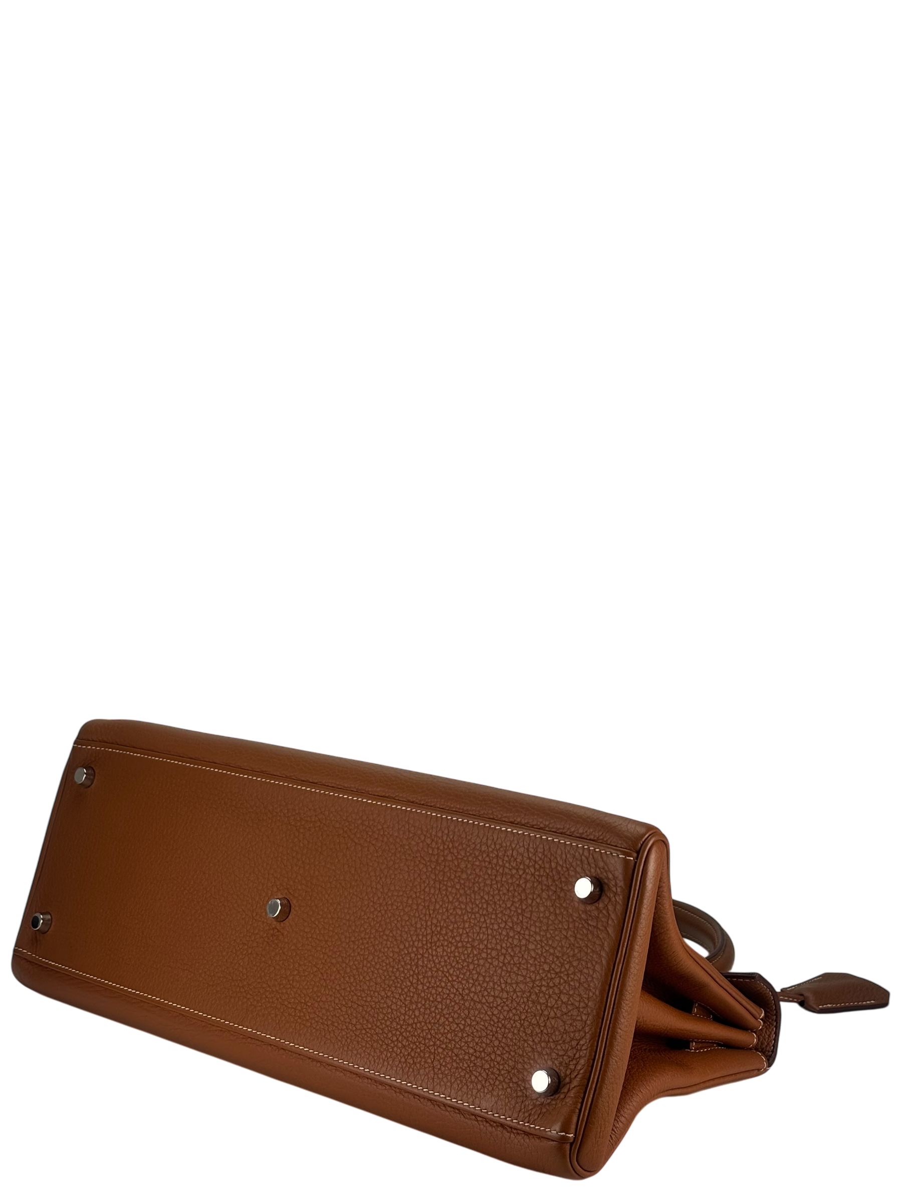 HERMES - Shoulder Kelly Etoupe Togo Palladium Hardware