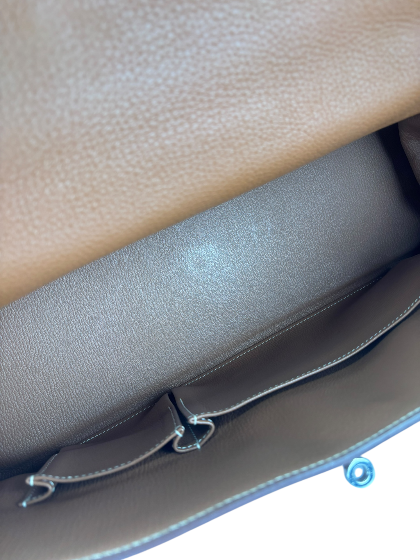 HERMES - Shoulder Kelly Etoupe Togo Palladium Hardware