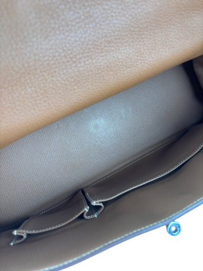 HERMES - Shoulder Kelly Etoupe Togo Palladium Hardware